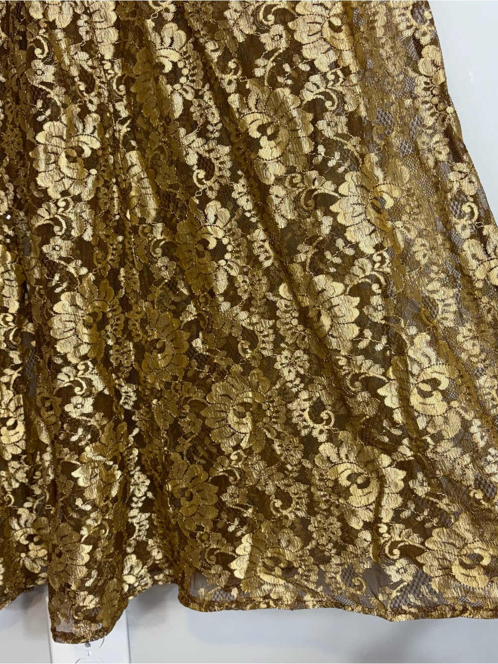 Vtg Y2K Victoria’s Secret Gold Lace Maxi Gown Slip Dress Sz M Y2K - Picture 10 of 11
